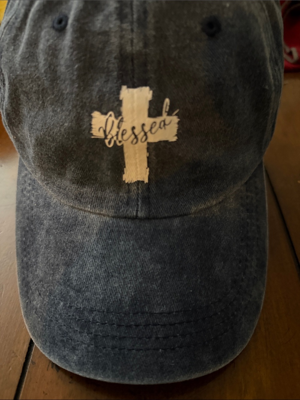 Blessed Cross Baseball Cap - Washed Navy